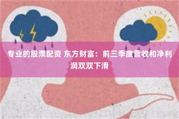 专业的股票配资 东方财富：前三季度营收和净利润双双下滑