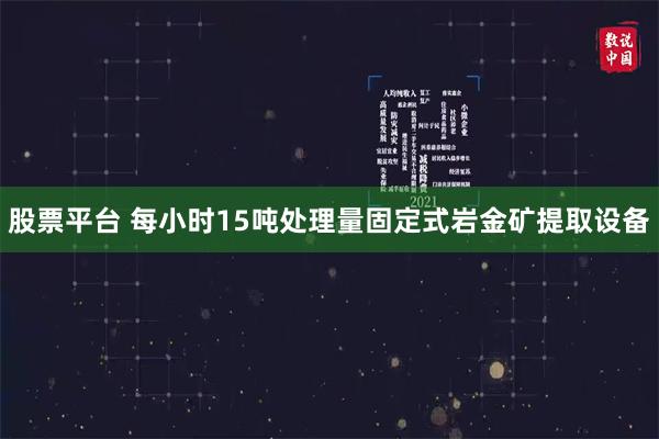 股票平台 每小时15吨处理量固定式岩金矿提取设备