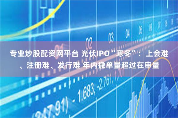 专业炒股配资网平台 光伏IPO“寒冬”：上会难、注册难、发行难 年内撤单量超过在审量